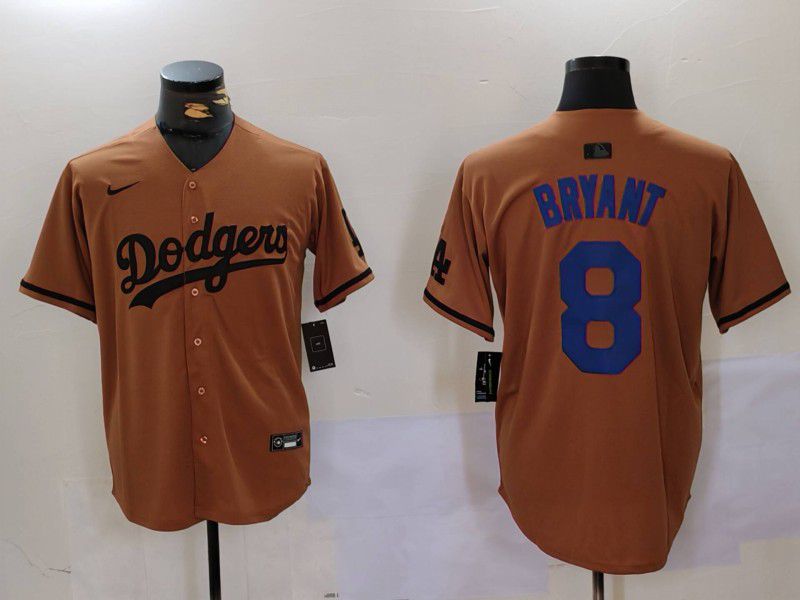 Men Los Angeles Dodgers 8 Bryant army green joint name 2024 Nike MLB Jersey style 4